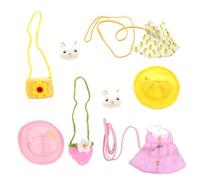 TOYANDONA 2 Sets Small Pet Rabbit Harness and Leash with Soft Cotton Costume and Warm Hat Lightweight Comfortable Outfit with Playful Rabbit Decoration Easy to Wear for Guinea Pigs and Young