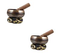 TOYANDONA 2 Sets Tibetan Singing Bowl Meditation Bowl Buddhism Decorative for Meditation Yoga Accessory Foot Random Color