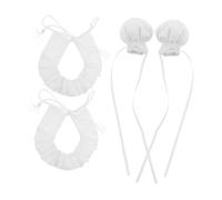 TOYANDONA 2 Sets Tiny Doll Chef Hats Neckerchiefs with Adjustable Rope for Stuffed Bears Miniature Cotton Caps for Dollhouse Role Play and Creative Baking Dress-up Accessories