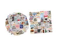 TOYANDONA 2 Sets Vinyl Reading Stickers DIY Decals for Laptops Suitcases Scrapbooks Diaries Travel Cases Creative Bookish Sticker Pack for Computers and Personal Items