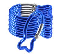 TOYANDONA 20 Pcs Fish-shaped Carabiner Clips: Blue Heavy Duty Aluminium Alloy Snap Hooks for Keychain, Camping, Hiking Gear, Backpacks, Water Bottles & Dog Leashes (non-climbing)