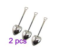 TOYANDONA 20 pcs Stainless Steel Tea Strainer Spoon with Long Handle Fine Mesh Heart-Shaped Tea Infuser for Spice Filter Reusable Kitchen Brewing Tool
