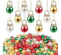 TOYANDONA 200 Pcs Christmas Mini Balls Ornaments, Small Christmas Baubles, Mini Baubles for Small Tree & Crafts, for Xmas Tree Balls Decorations (4 Colors)