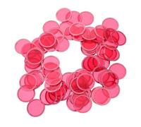 TOYANDONA 200pcs Bingo Chips with Metal Ring, Red Plastic Discs for Easy Counting, Suitable for Classroom and Family Events, Sturdy Ps Material Game Markers