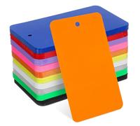 TOYANDONA 200pcs Blank Hanging Tags Labeling Tags with Pre-Punched Holes Assorted Colour Lightweight Sturdy Plastic and Paper for Birthday Party and Wedding Shop Decor Random Color