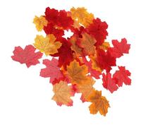TOYANDONA 200pcs Faux Maple Leaves Fall Decorations 8cm Realistic Artificial Autumn Leaves for Thanksgiving Party Wedding Table Scatter Mixed Color Supplies