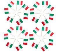 TOYANDONA 200Pcs Multi-function Decorative Toothpick Flags Italian Flag Cake Picks Cupcake Toppers for Festival Parties Carnivals Company Events