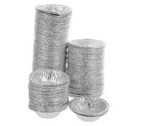 TOYANDONA 200Pcs Tin Foil Baking Cups Round Egg Tart Molds Lightweight Foil Trays for Cupcakes Muffins Pastries DIY Baking at Home Restaurant Bakery