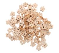 TOYANDONA 200Pcs Wooden Flower Shaped Buttons 11Mm Floral Sewing Craft Buttons for DIY Clothing Accessories Overcoat Decoration