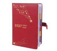 TOYANDONA 2027 Weekly Academic Planner Notebook with Comprehensive Annual Coverage and Ample Writing Space, Pu and Paper Material, Red Office and Student Planner for Work and School Use