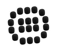 TOYANDONA 20mm x 15mm x 5mm Black Microphone Sponge Covers Windproof Mic Protective Sponge for Lapel and Headset Microphones Suitable for Professional Audio Use 40pcs