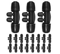 TOYANDONA 20pcs Black Plastic Drip Irrigation Couplings for Garden Lawn System, 4-Way Barbed Tee Connectors, Portable and Handy Irrigation Tube Fittings for Versatile Application