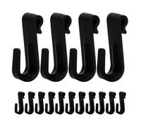 TOYANDONA 20pcs Black Plastic Over The Door Single Hooks for Bathroom and Kitchen, Mini Mesh Design Towel and Clothes Hanging Hooks for Door, Cupboard, and Utility Organization