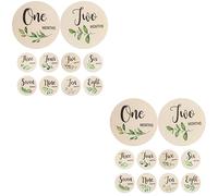 TOYANDONA 20pcs Cards Round Wooden Growth Discs for Monthly Photography Safe Smooth Design for Newborn Commemorative Photos for Parents Family Sharing