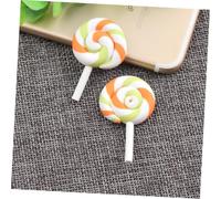 TOYANDONA 20Pcs Colorful Polymer Clay Simulation Lollipop Decorations Miniature Candy Ornaments for DIY Crafting Birthday Party Favors and Dollhouse Micro Landscape Random Color