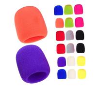 TOYANDONA 20pcs Colorful Thick Microphone Covers Windshield Sponge Reusable Mic Windproof Muff for Handheld Microphones Karaoke Home Ktv Accessories Elastic Fit