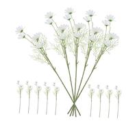 TOYANDONA 20pcs Faux Chamomile White Daisy Bouquet Fade-resistant Spring Floral Decor Lifelike Artificial Wildflower Arrangement for Wedding Party Vase Displays Low Maintenance Home