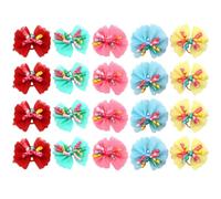 TOYANDONA 20Pcs Halloween Grooming Bows for Dogs and Rabbits, Decorative Pet Hair Bowtie with Chiffon and Polyester Material, Prevent Falling, for Theme Parties and Holidays