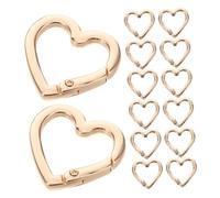 TOYANDONA 20pcs Heart Shaped Carabiner Clips Zinc Alloy Spring Snap Key Rings Portable Lightweight Mini Buckles for Backpack Dog Leash Water Bottle Holder Travel Accessories