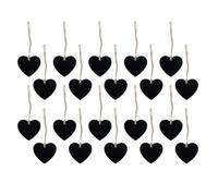 TOYANDONA 20pcs Heart Shaped Wooden Tags with Hanging String, Reusable Mini Blackboard Decorative Tags Sanded to A Smooth Finish, Lightweight Creative Decorations for Plaques and Christmas