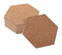TOYANDONA 20pcs Hexagon Small Cork Bulletin Boards 100x100x2mm Self-Adhesive Cork Wall Tiles for Household Message and Note Display, Classroom Thumbtack Board, Kitchen Memo Organizer