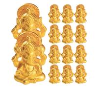 TOYANDONA 20pcs Indian Ganesh Elephant Miniature Figurines Golden Resin Small Statues for Home Office Desktop Decor Hindu Elephant God Ornaments