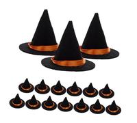 TOYANDONA 20pcs Mini Felt Witch Hats for Crafts Small Wizard Caps for Halloween Decorations and Wine Bottle Toppers Family DIY Fun Party Supplies