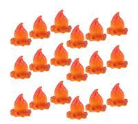 TOYANDONA 20Pcs Miniature Bonfire Model Resin Decorative Sculpture with Artificial Flame, Tiny Campfire for Dollhouse, Fairy Garden, and Outdoor Landscape Scene