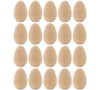 TOYANDONA 20Pcs Natural Unpainted Wooden Eggs Mini Smooth Wood Craft Eggs for Easter Wooden Shakers Unfinished s