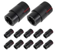 TOYANDONA 20pcs Plastic Potentiometer Control Knobs 12x20mm Half Shaft Rotary Volume Knob for Electric Guitar Amplifier Mixer Board Pointer Marked Black and Red