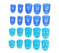 TOYANDONA 20pcs Silicone Guitar Finger Protectors Non-slip Design, Thumb Picks and Finger Covers Set in Sky Blue and Navy Blue for Acoustic Guitar and Guzheng Players, Suitable for Kids