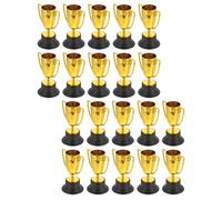 TOYANDONA 20pcs Small Plastic Gold Trophy Awards with Bright and Shiny Surface, Lightweight and Easy to Carry Mini Trophies and Team Coworkers, for Events and Competitions