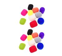 TOYANDONA 20pcs Thick Microphone Windscreens Multi-colored Reusable Sponge Covers for Ktv Karaoke Handheld Mic Wind Muff Noise Reduction Protective Sleeves