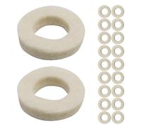 TOYANDONA 20pcs Trumpet Valve Felt Pads Replacement Set, Musical Instrument Parts Cushion for Trombone Saxophone Horn, Universal Soft Valve Washers Accessory in Light Beige for Brass
