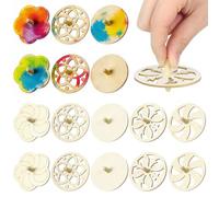 TOYANDONA 20pcs Unfinished Wooden Spinning Tops Diy Craft Kit, Blank Wood Spinning Top for Painting & Coloring, Unfinishedtops for Artistic Fun And Learning