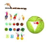 TOYANDONA 21pcs Cat Teaser with Bells and Balls Interactive Indoor Cat Wand for Kitten Hunting Instincts for Play and Exercise Random Color