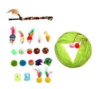 TOYANDONA 21pcs Interactive Cat Teaser Wand Set Brightly Colored Cat Supplies for Engaging Playtime Satisfies Hunting Instincts Durable Materials for Fun Random Color