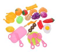 TOYANDONA 23pcs Fruit Cutting Set, Pretend Kitchen Play Food with Vegetables, Educational Cognitive Playset for Boys, Role Play Cooking Accessories