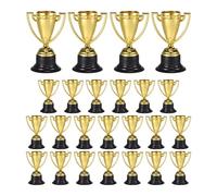 TOYANDONA 24 Pcs Mini Gold Trophies - 8.5cm Small Plastic Trophy Cups with Stable Base for Kids, Award Trophies for Football, Sports, School Classroom Rewards, Party Favors & Tournaments