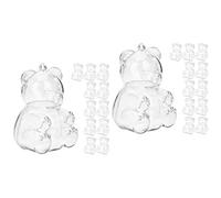 TOYANDONA 24Pcs Bear Shaped Candy Boxes, Clear Honey Bottle Bulk Fillable Ornaments Crafts Decorations Bear Container for Baby Shower Birthday Party Favors