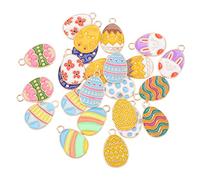TOYANDONA 24pcs Easter DIY Pendants Charms with Egg Bunny Chick Designs for Bracelet Necklace Jewelry Making and Party Decorations