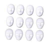 TOYANDONA 24Pcs Full Face DIY Blank Painting Masks for Halloween Costumes Cosplay Masquerade Parties Scary Ghost Design Pulp Comfortable Fit with Elastic Strap
