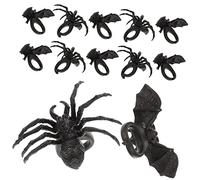 TOYANDONA 24Pcs Halloween Bat Rings Lightweight Costume Accessories for Adults for Parties Pranks Haunted House Decor Gothic Punk Style