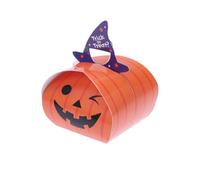 TOYANDONA 24pcs Halloween Candy Boxes Pumpkin Paper Packaging Candy and Chocolate Box Portable Snack for Party Treats and DIY Crafts Orange Paper