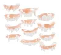 TOYANDONA 24Pcs Halloween Fake Teeth Styles of Funny Ugly Dentures for Costume Parties for Makeup Horror Decorations Material Easy to Clean
