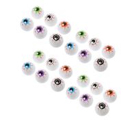 TOYANDONA 24pcs Halloween Pong Eyeballs Colorful Scary Plastic Trick Props for Haunted House Party Decorations DIY Craft Supplies Reusable Vibrant Bounce
