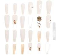 TOYANDONA 24pcs Halloween Press on Nails Classic Resin False Nail Tips with Glue Easy to Use for Special Occasion and Role Playing