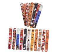 TOYANDONA 24pcs Halloween Slap Bracelets Set PVC Wristbands for Party Favors Lightweight Comfortable Steel Core Wristbands for Birthday Halloween Christmas Easter Year
