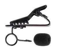 TOYANDONA 24pcs Metal Microphone Lapel Clips 7.5mm Ring and 12 Black Microphone Foam Covers, Universal Mini Lavalier Mic Clips for Video Recording, Interviews, and Podcasts