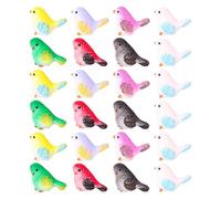 TOYANDONA 24pcs Miniature Resin Bird Figurines Small Colorful Animal Statues for Home Decor Micro Landscape Garden Cake Toppers Cute Cartoon Style Desktop and Terrarium Ornaments